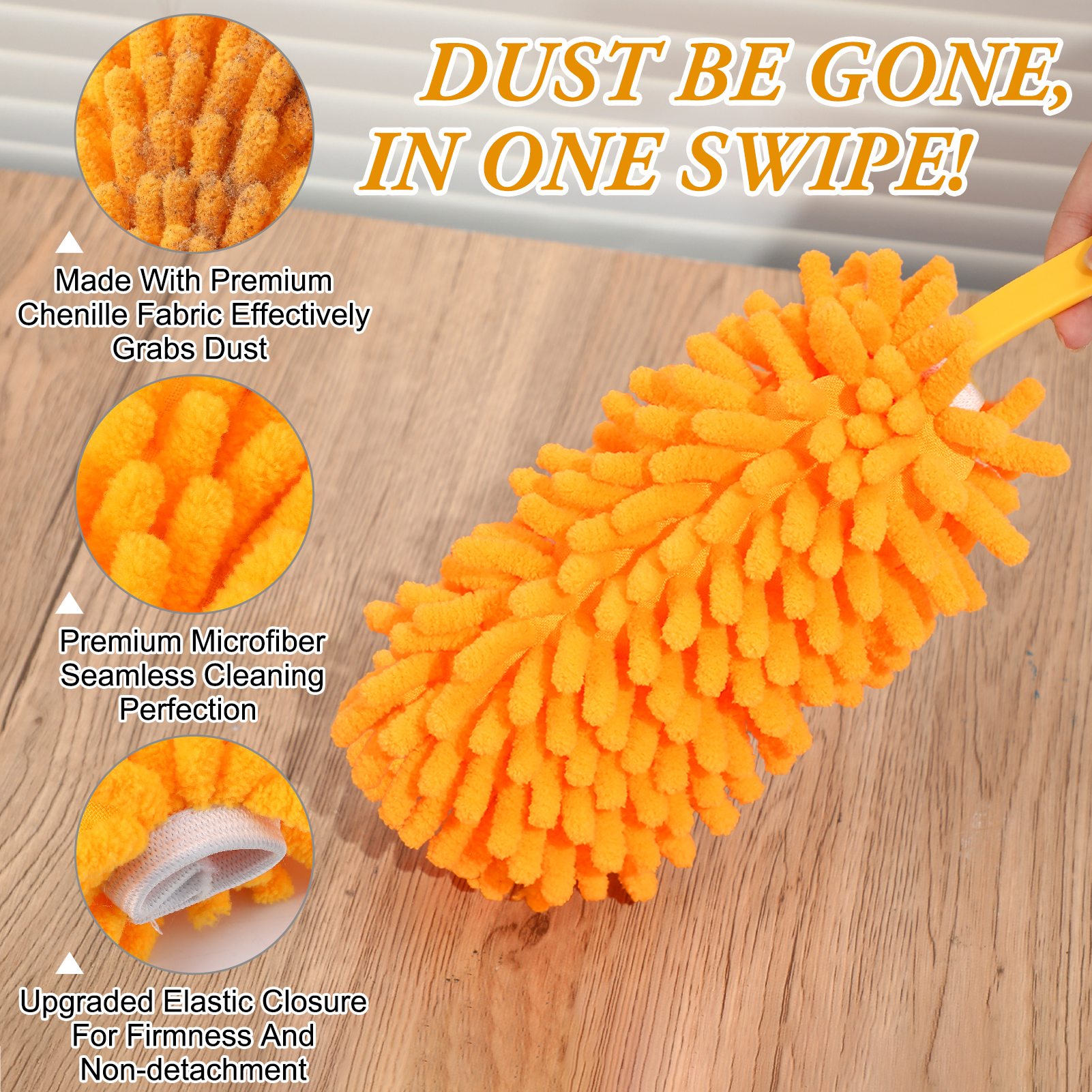 Armscye 10 Pcs Microfiber Duster for Cleaning, Washable Dusters with 2 Handle and 1 Laundry Bag, Heavy Duty Dusters Refills Detachable Cleaning Supplies for Office, Window, Furniture, Ceiling Fan