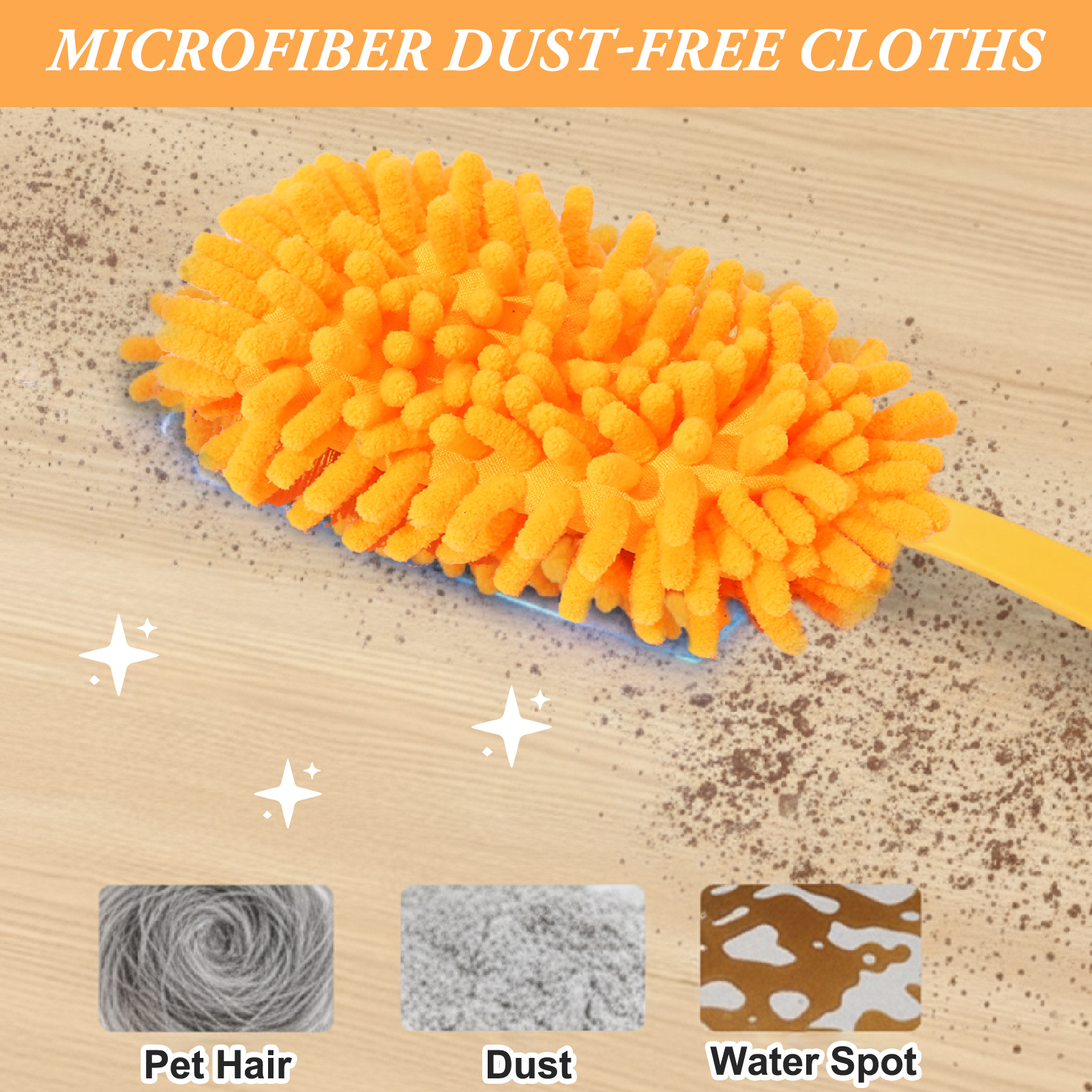 Armscye 10 Pcs Microfiber Duster for Cleaning, Washable Dusters with 2 Handle and 1 Laundry Bag, Heavy Duty Dusters Refills Detachable Cleaning Supplies for Office, Window, Furniture, Ceiling Fan