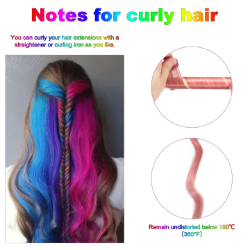 AOWOO 20 Pcs Colored Clip in Hair Extensions, 22 Inch Rainbow Straight Synthetic Hairpieces, Colored Hair Extensions with 2 Comb, Party Straight Highlights Long Hairpieces for Women Kids Girls