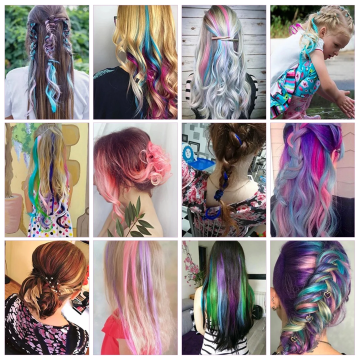 AOWOO 20 Pcs Colored Clip in Hair Extensions, 22 Inch Rainbow Straight Synthetic Hairpieces, Colored Hair Extensions with 2 Comb, Party Straight Highlights Long Hairpieces for Women Kids Girls