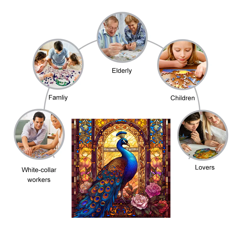 Peacock sign - Wooden Jigsaw Puzzle