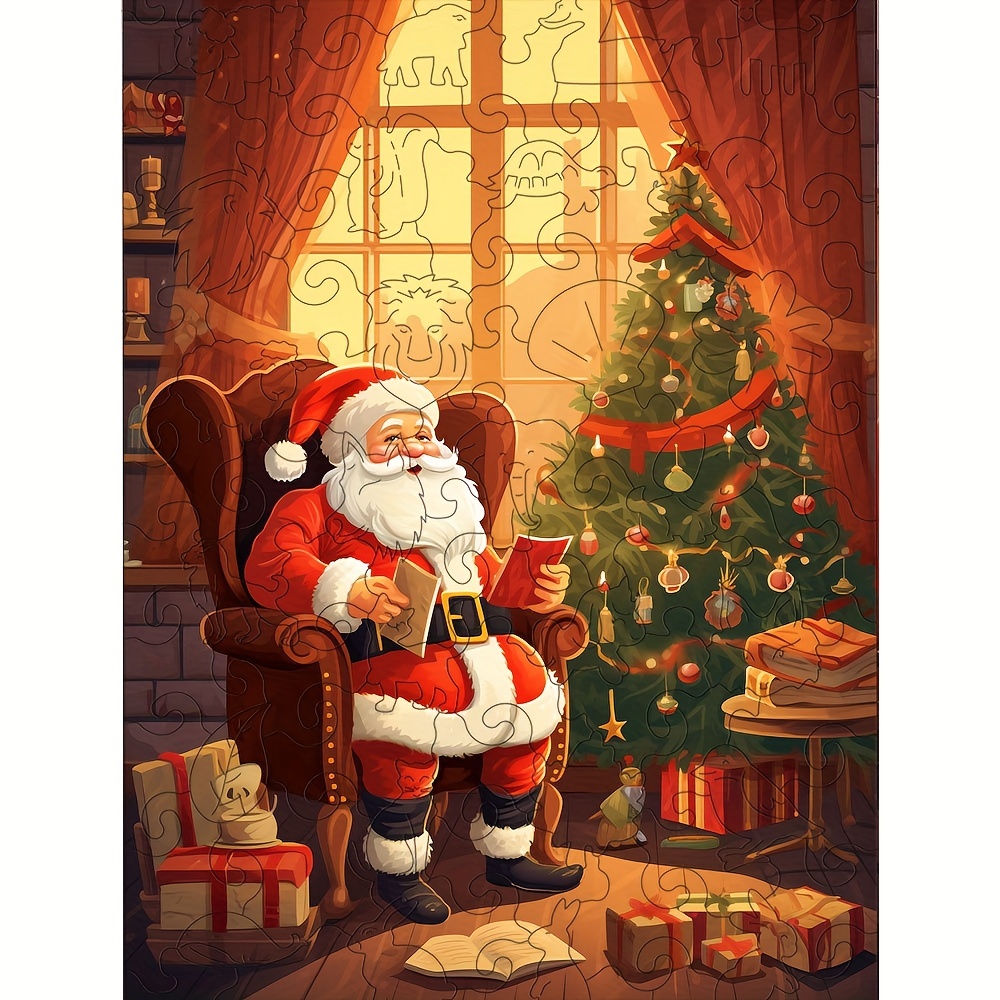 Thanksgiving Tree Santa Claus- Wooden Jigsaw Puzzles
