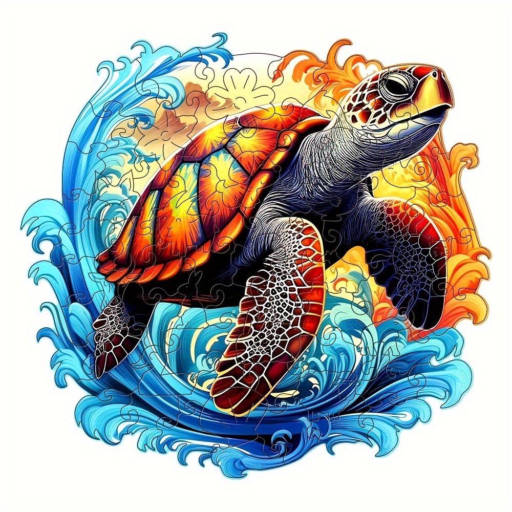 Colorful Turtle - Wooden Jigsaw Puzzles