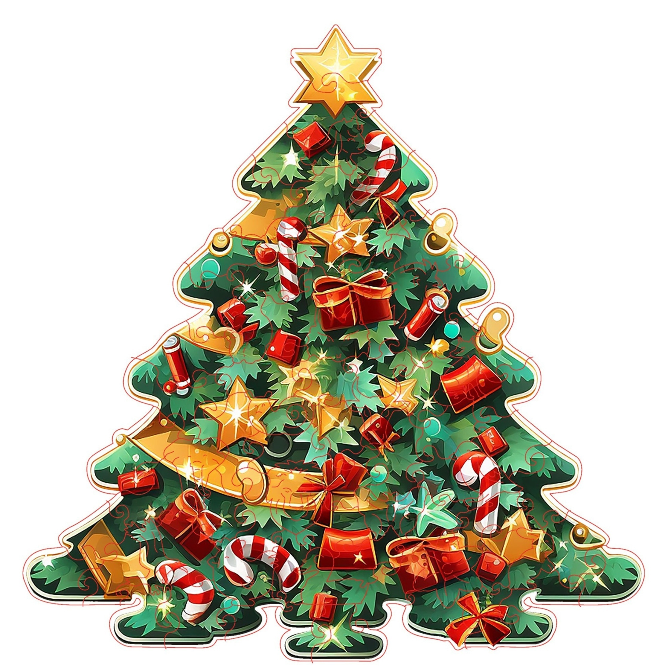 Shiny Christmas Tree - Wooden Jigsaw Puzzles