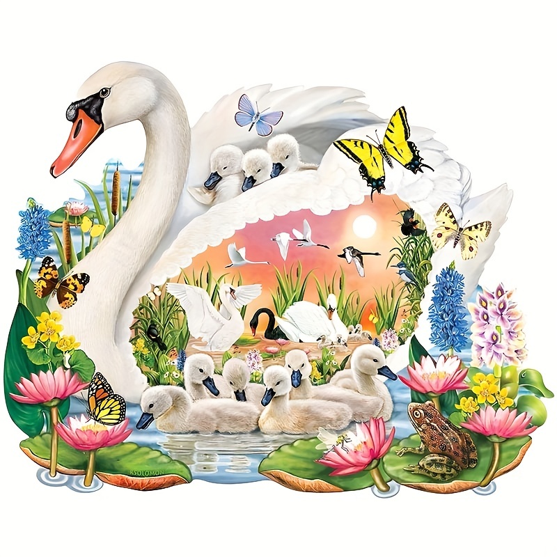 Swan In The Lake - Wooden Jigsaw Puzzles
