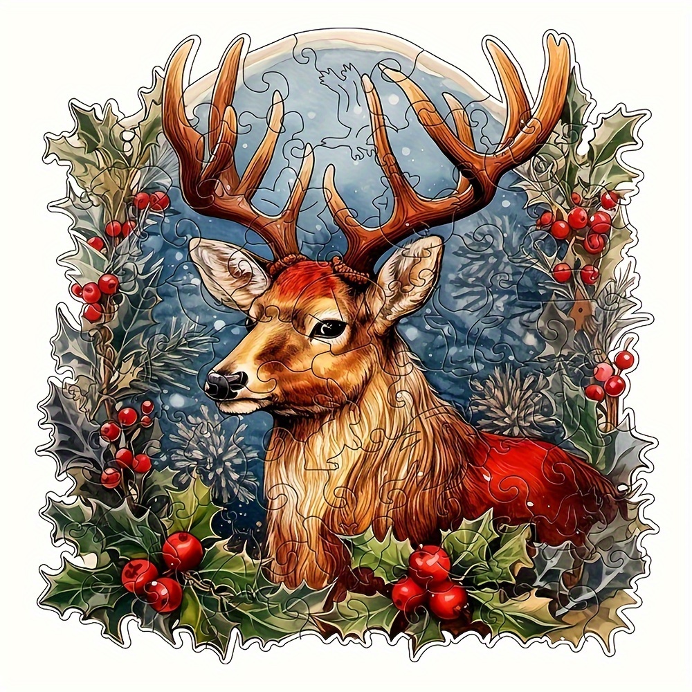Christmas Elk Gift - Wooden Jigsaw Puzzles