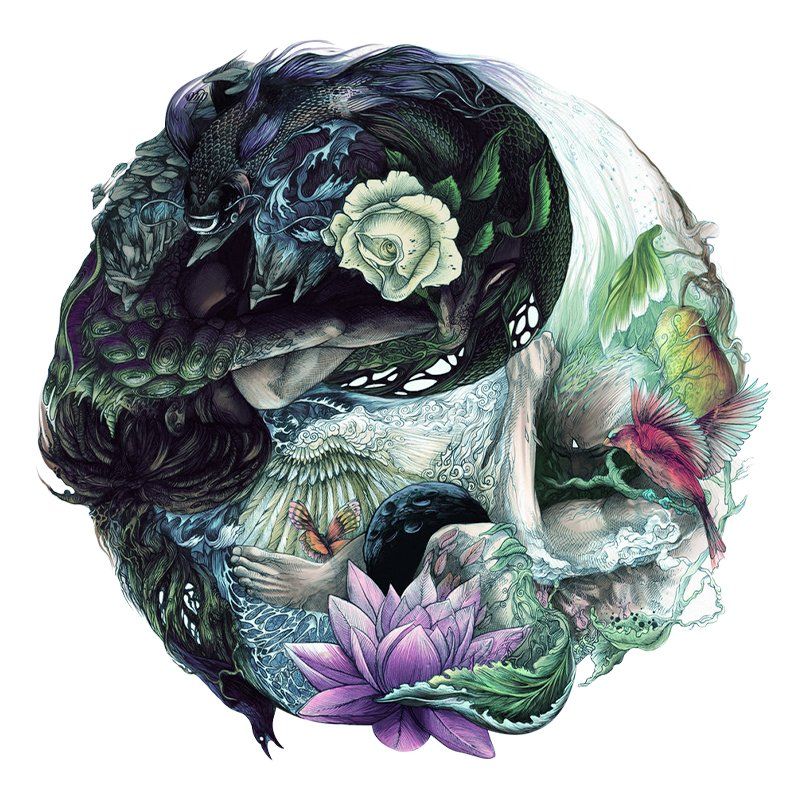 Yin Yang-Angel and Devil Mandala - Wooden Jigsaw Puzzles