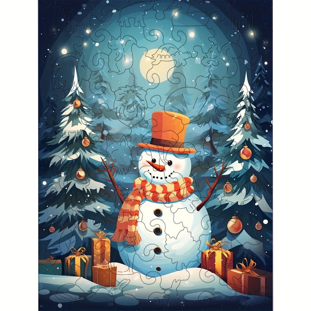 Christmas Thanksgiving Snowman - Wooden Jigsaw Puzzles