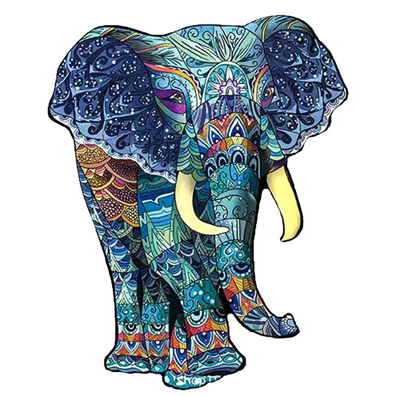 Blue Elephant - Wooden Jigsaw Puzzle