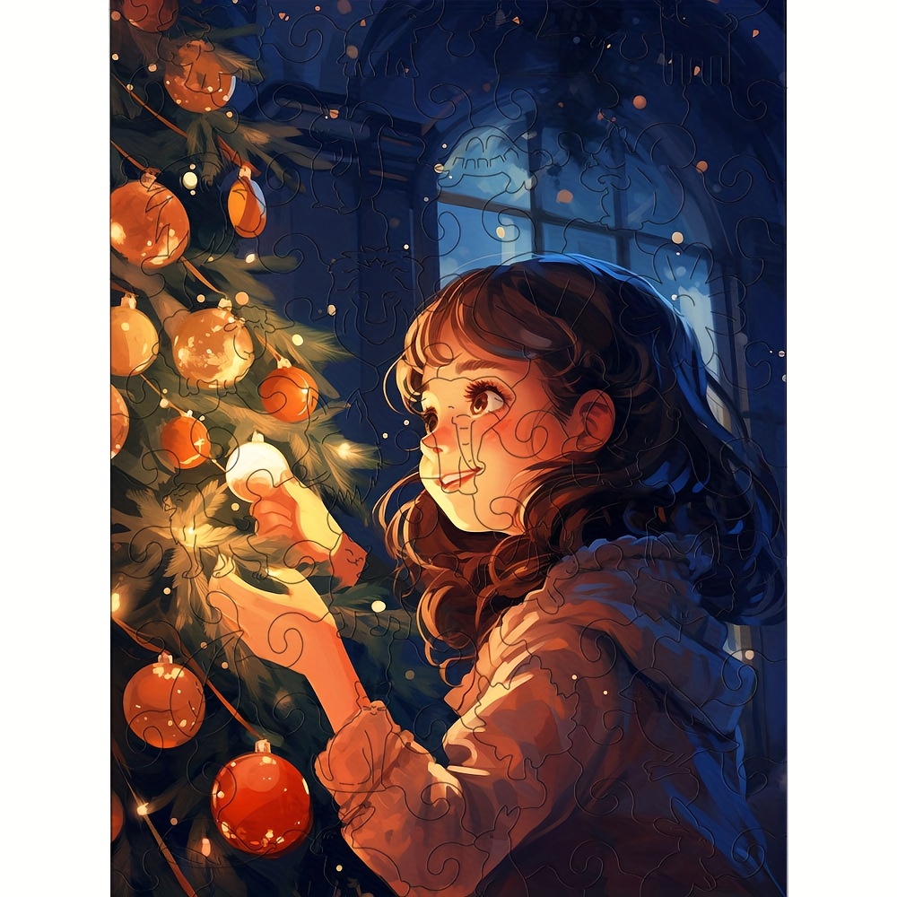 Little Girl On Christmas Eve - Wooden Jigsaw Puzzles