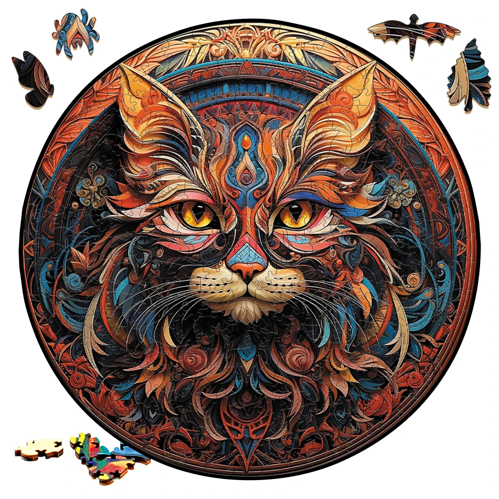 Mysterious Cat - Wooden Jigsaw Puzzle