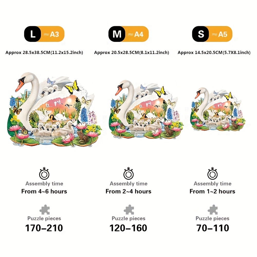 Swan In The Lake - Wooden Jigsaw Puzzles