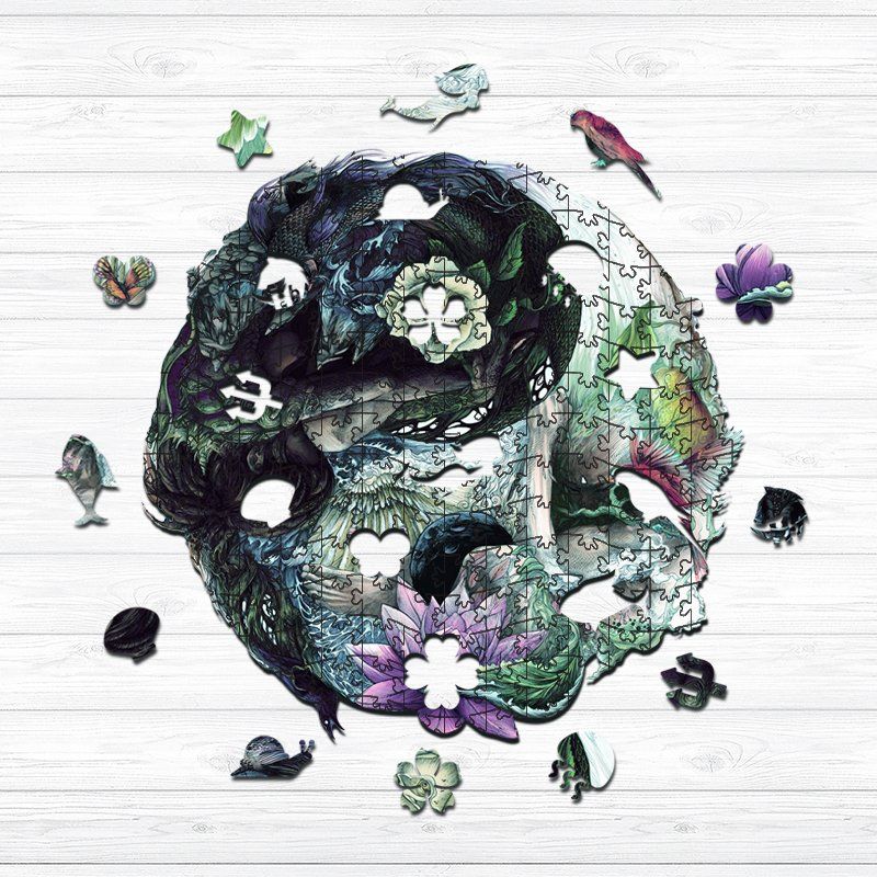 Yin Yang-Angel and Devil Mandala - Wooden Jigsaw Puzzles