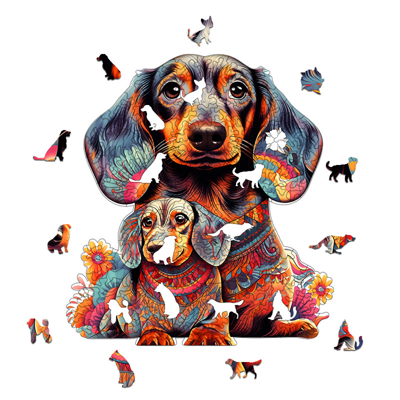 Two dogs - Wooden Jigsaw Puzzles