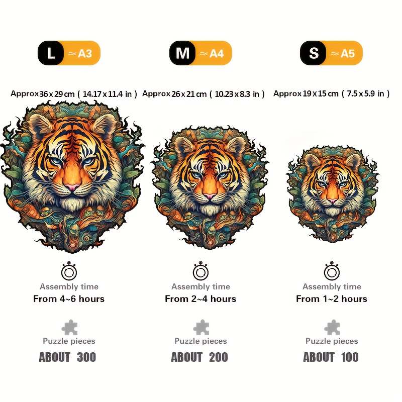 Tiger ‘King of the Jungle’ - Wooden Jigsaw Puzzle