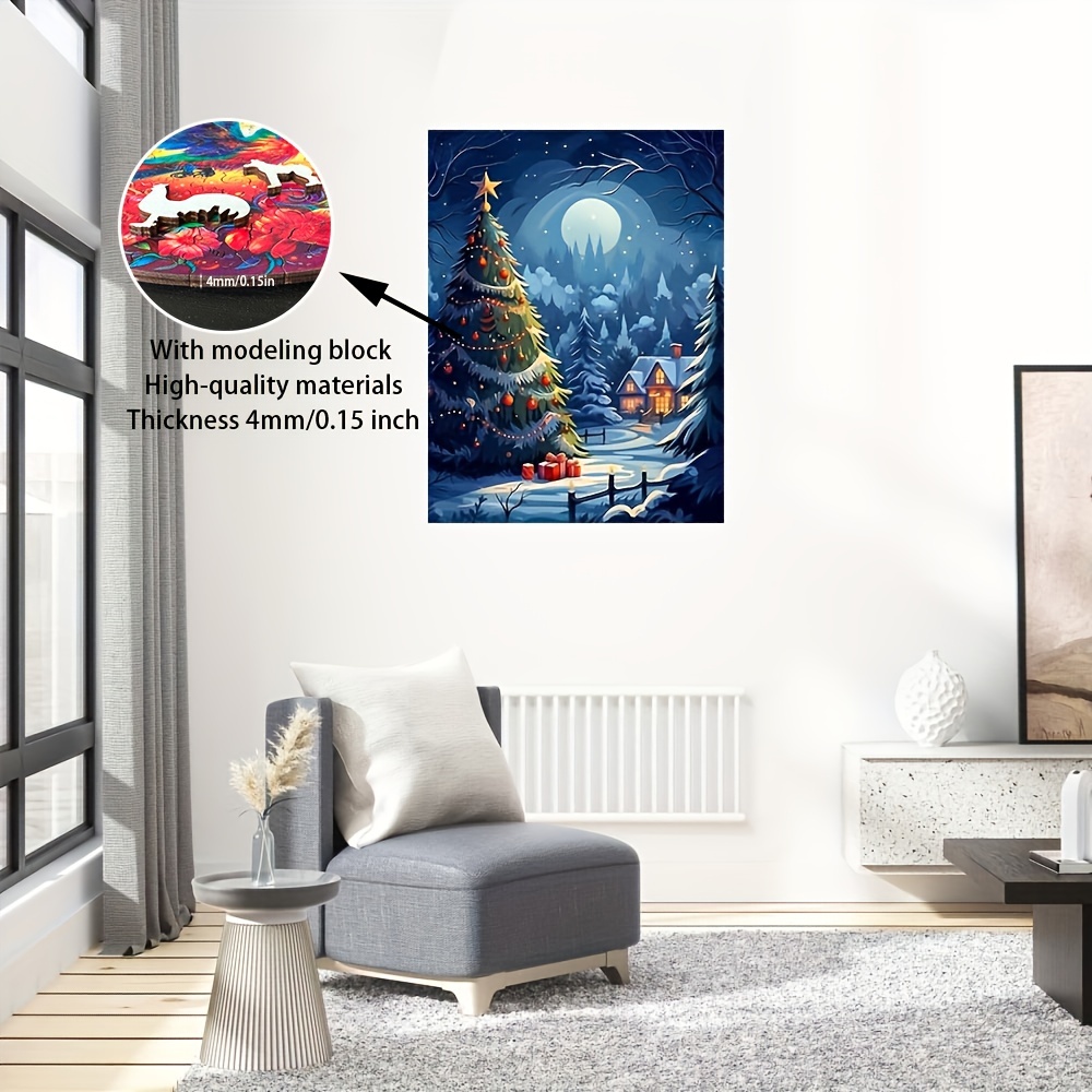 Blue Christmas Eve- Wooden Jigsaw Puzzles