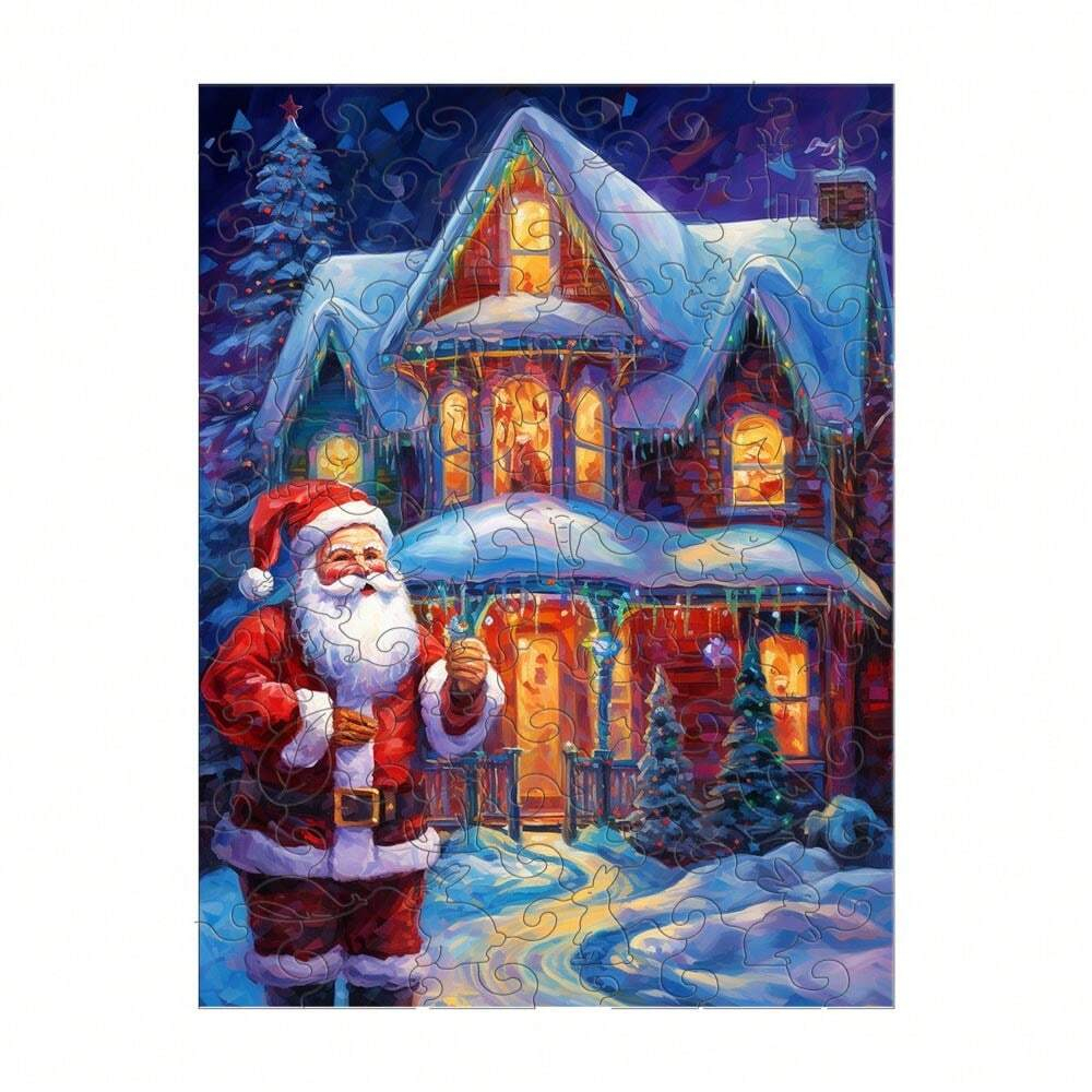 Santa Claus House Winter - Wooden Jigsaw Puzzles