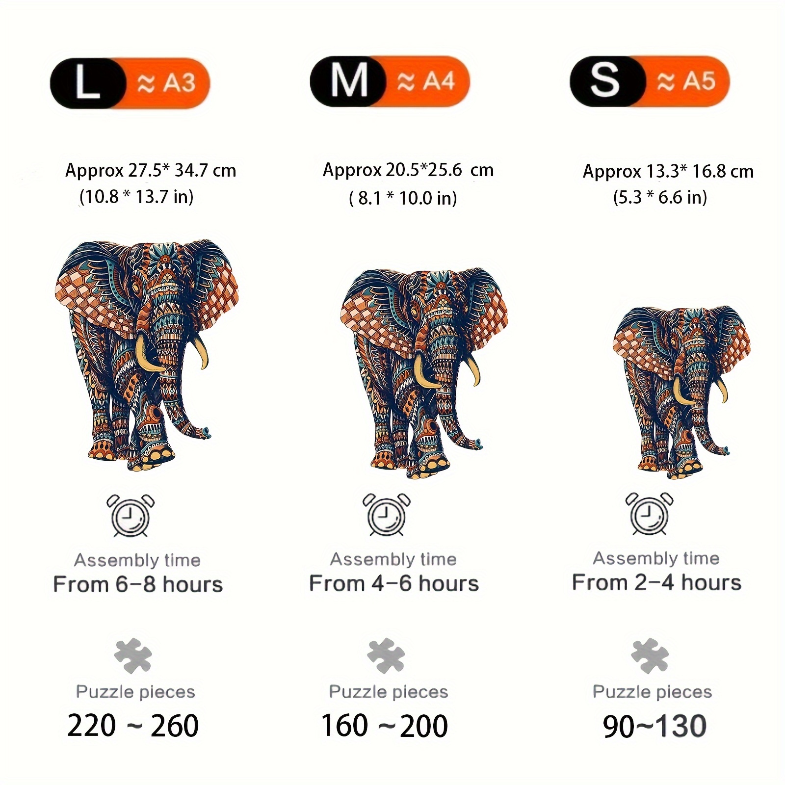 Unique Elephant- Wooden Jigsaw Puzzles
