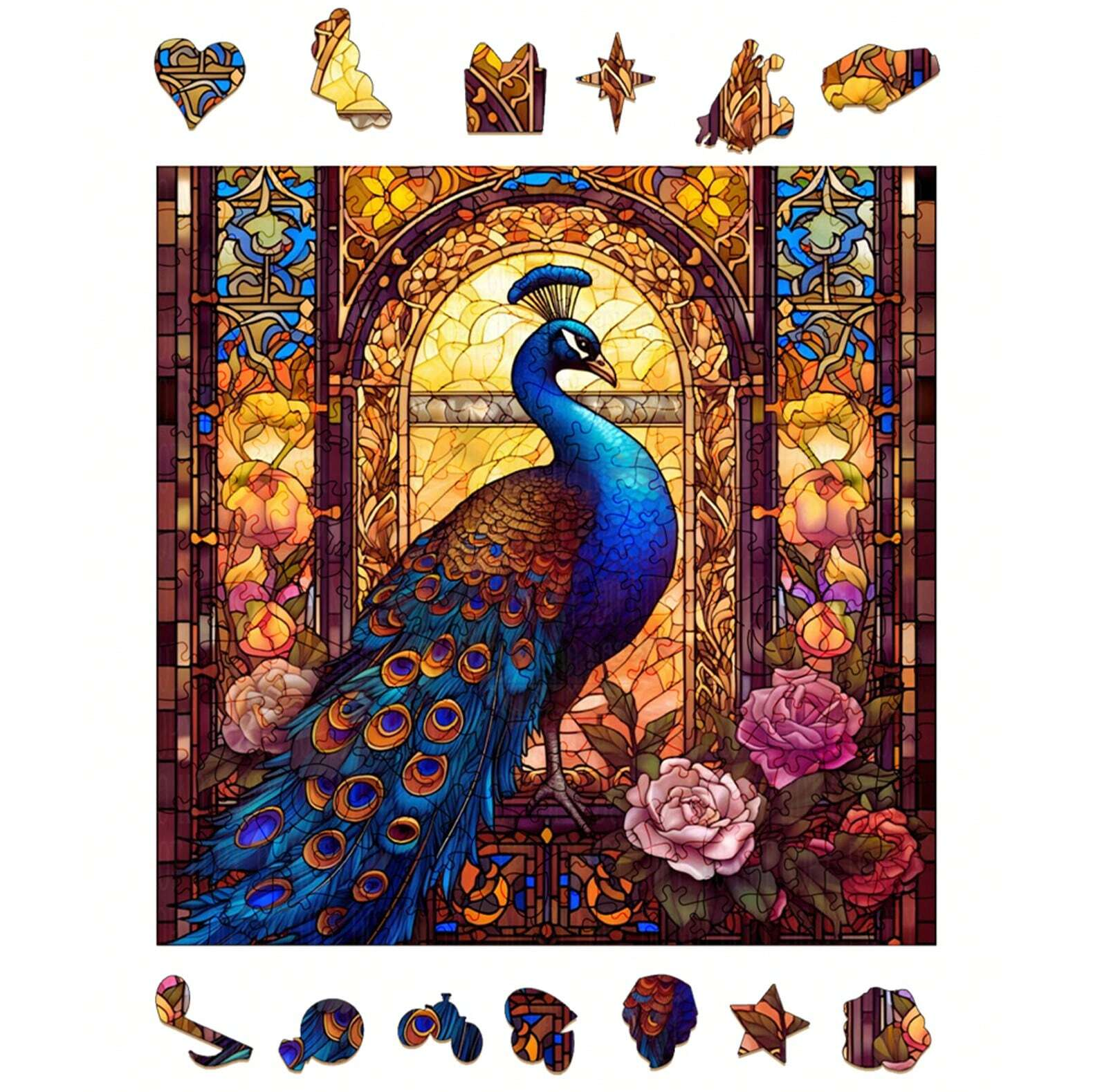 Peacock sign - Wooden Jigsaw Puzzle