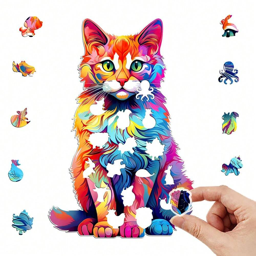 Cute Cat Wooden Jigsaw Puzzle