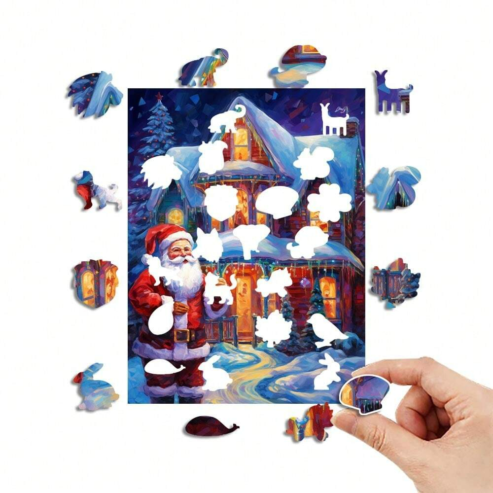 Santa Claus House Winter - Wooden Jigsaw Puzzles