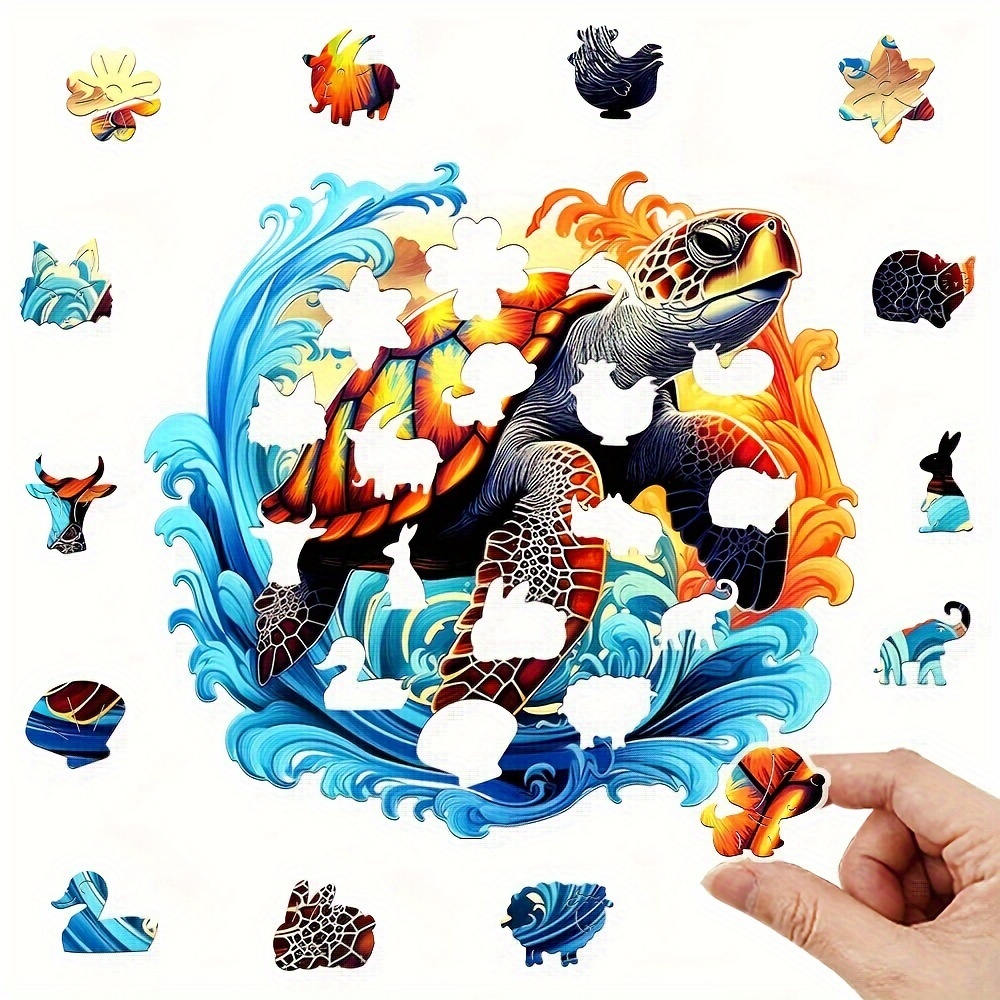 Colorful Turtle - Wooden Jigsaw Puzzles