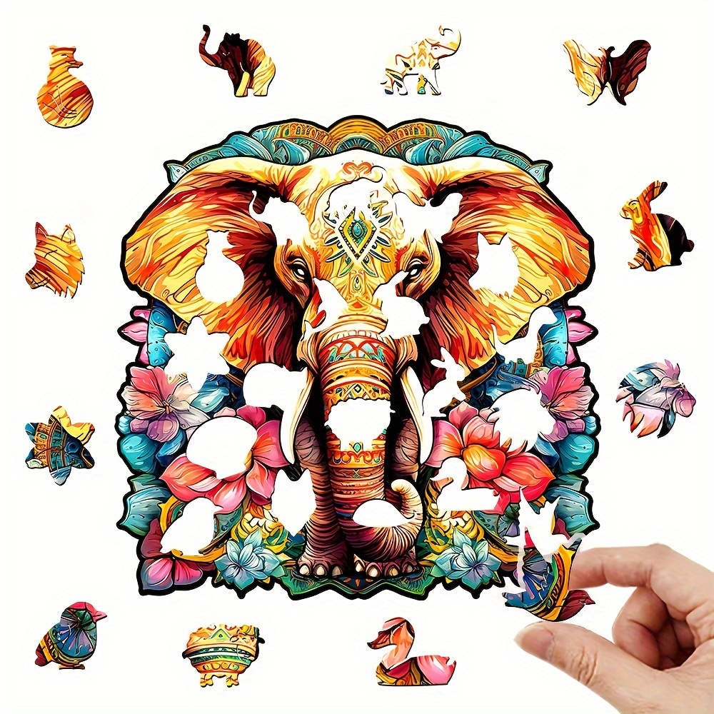 Colorful elephant - Wooden Jigsaw Puzzles