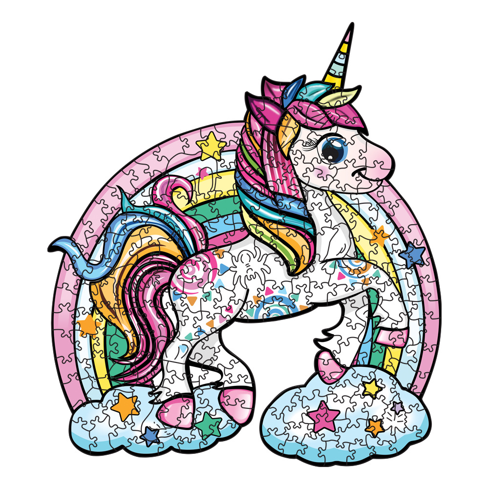 Rainbow Unicorn - Wooden Jigsaw Puzzle