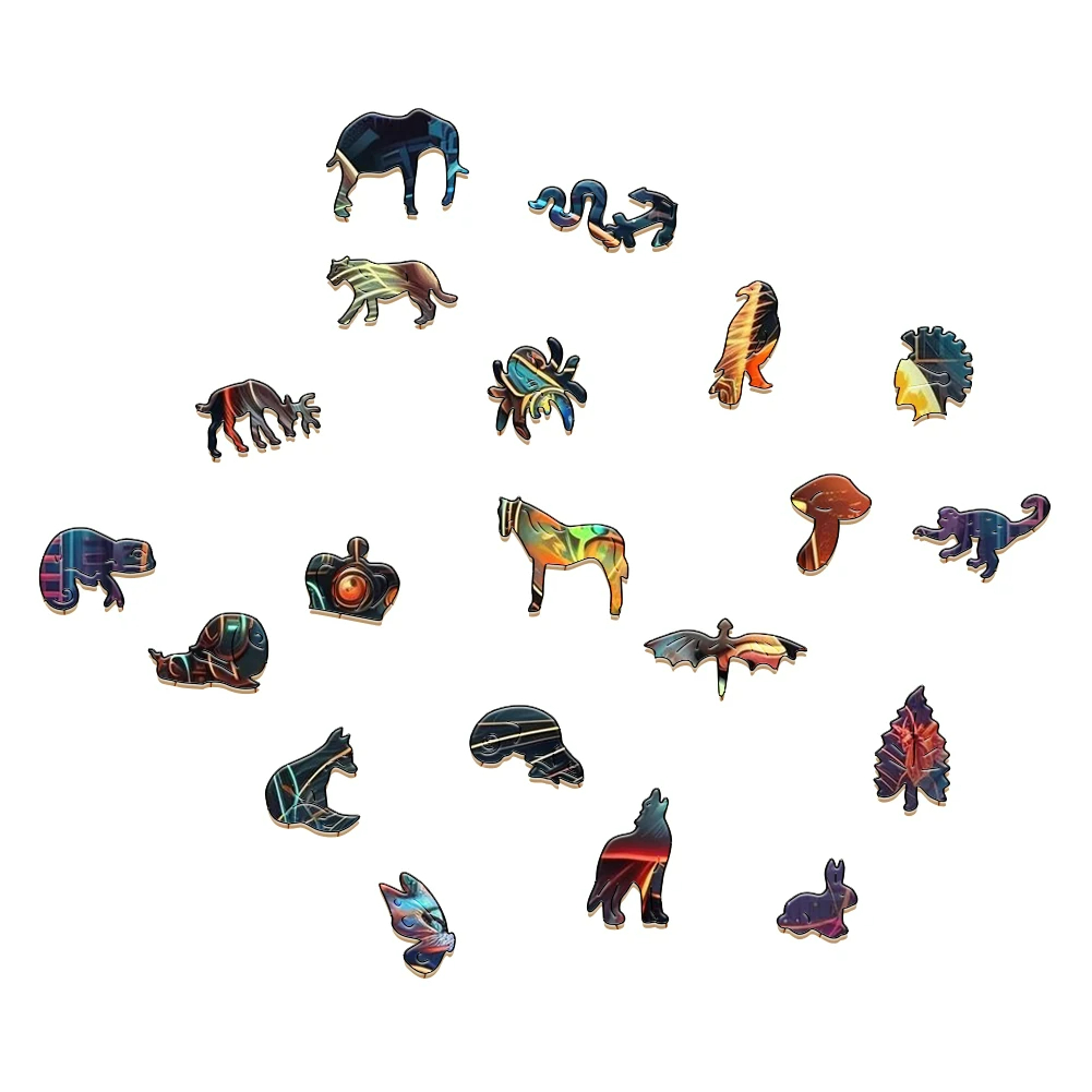 Mechanical Space Cat - Wooden Jigsaw Puzzle