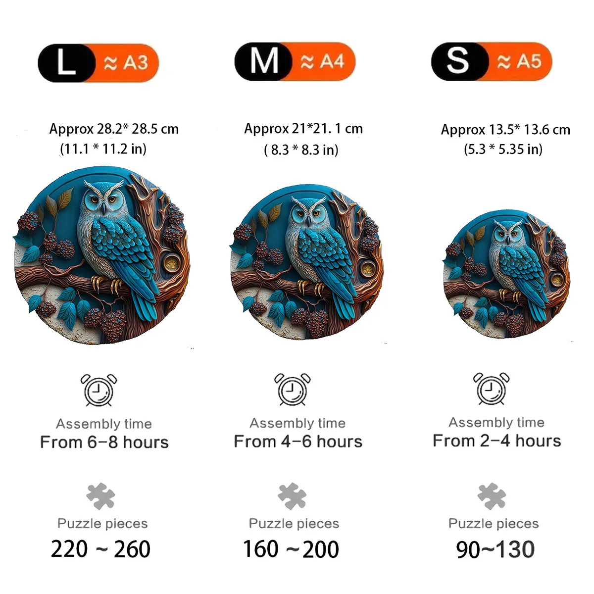 Blue Owl - Wooden Jigsaw Puzzle