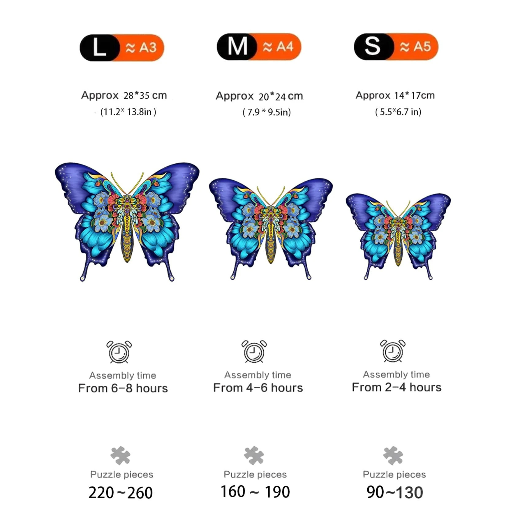 Magnificent Butterfly - Wooden Jigsaw Puzzle