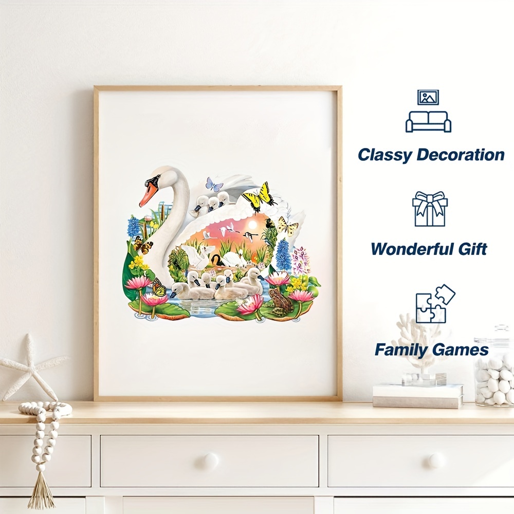 Swan In The Lake - Wooden Jigsaw Puzzles