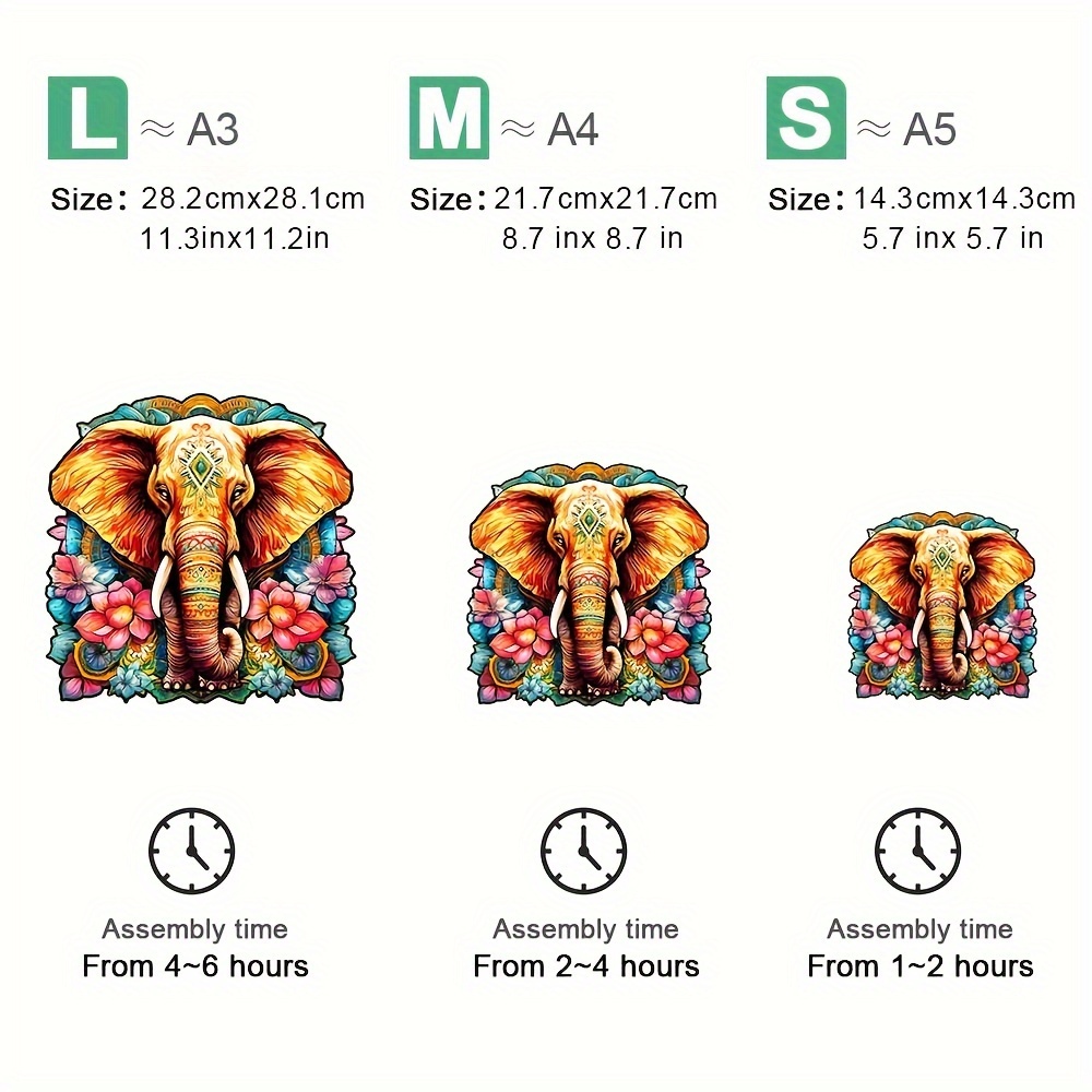 Colorful elephant - Wooden Jigsaw Puzzles