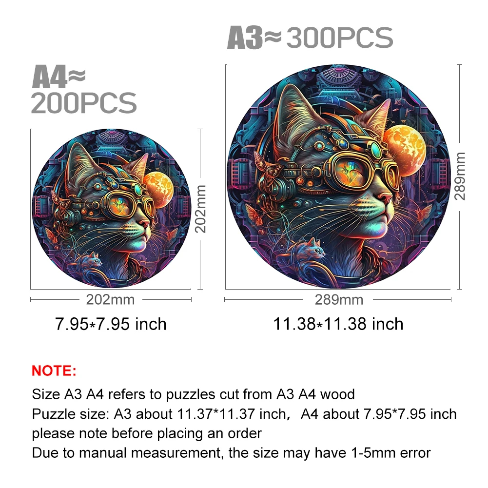 Mechanical Space Cat - Wooden Jigsaw Puzzle