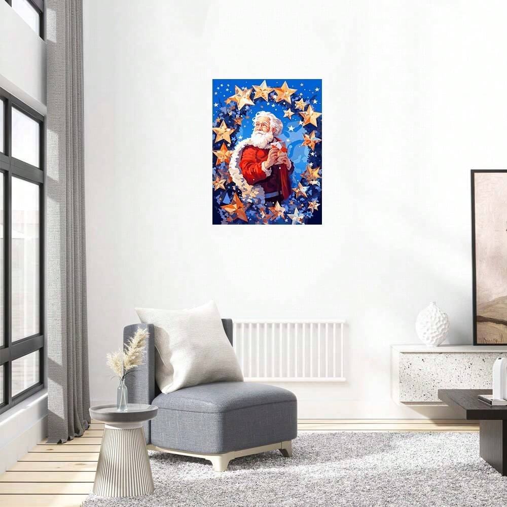 Santa Claus and Stars - Wooden Jigsaw Puzzles