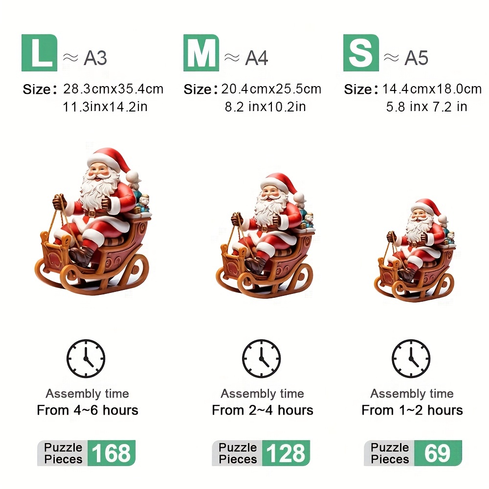 Santa Claus Sleigh - Wooden Jigsaw Puzzles
