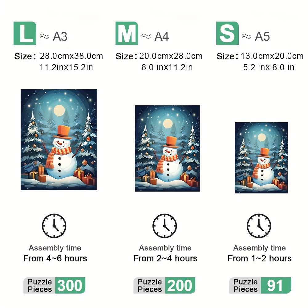 Christmas Thanksgiving Snowman - Wooden Jigsaw Puzzles