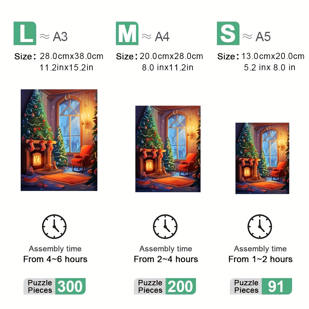 Fireplace Socks Christmas Tree - Wooden Jigsaw Puzzles