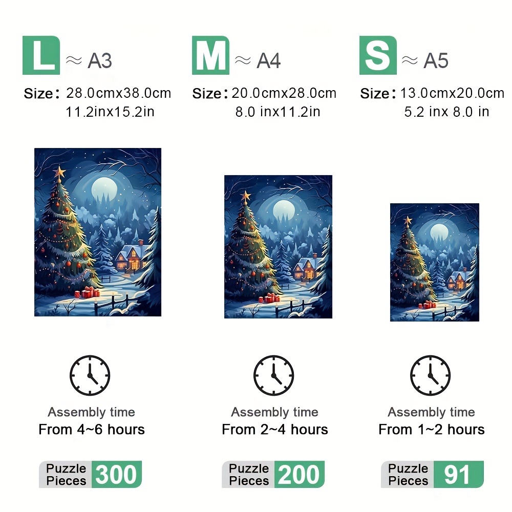 Blue Christmas Eve- Wooden Jigsaw Puzzles