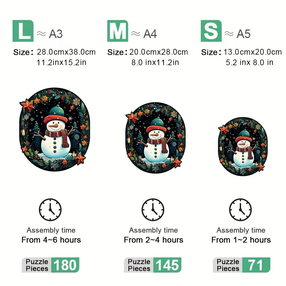 Christmas Thanksgiving Snowman - Wooden Jigsaw Puzzles