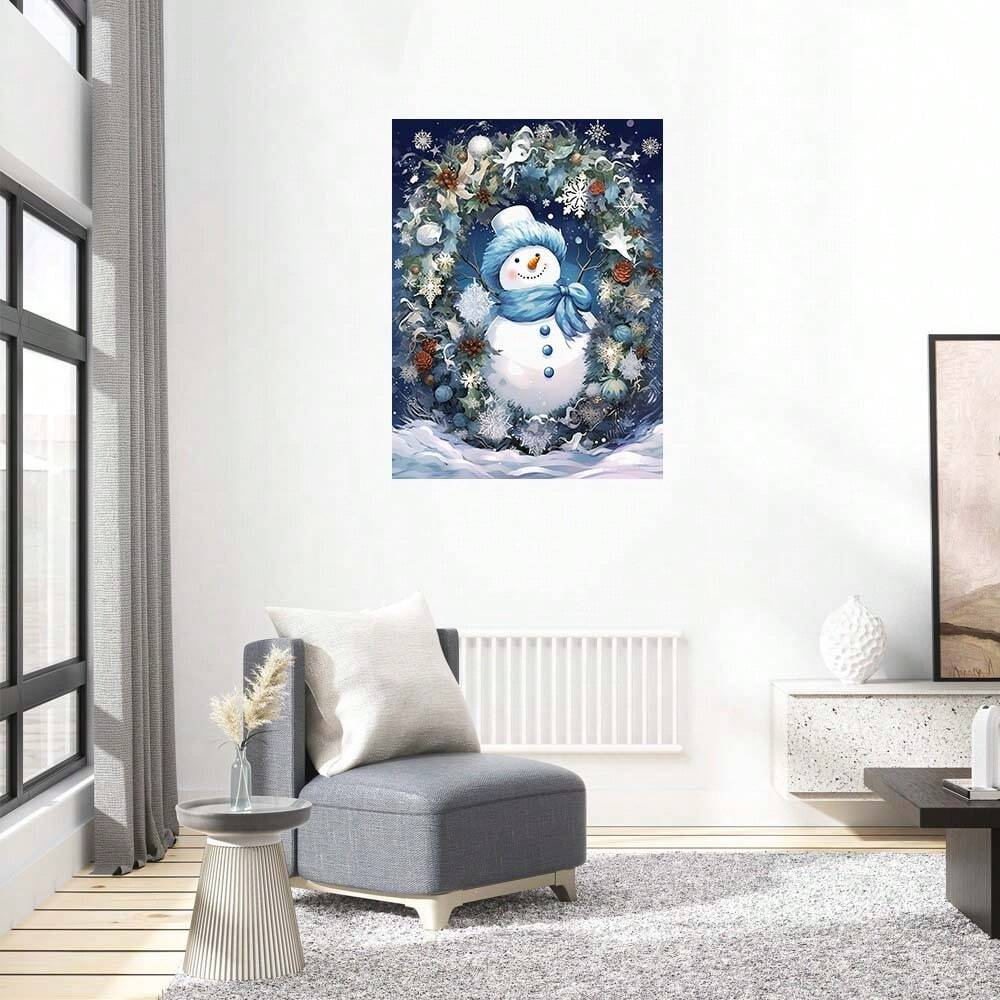 Snowman And Wreath - Wooden Jigsaw Puzzles