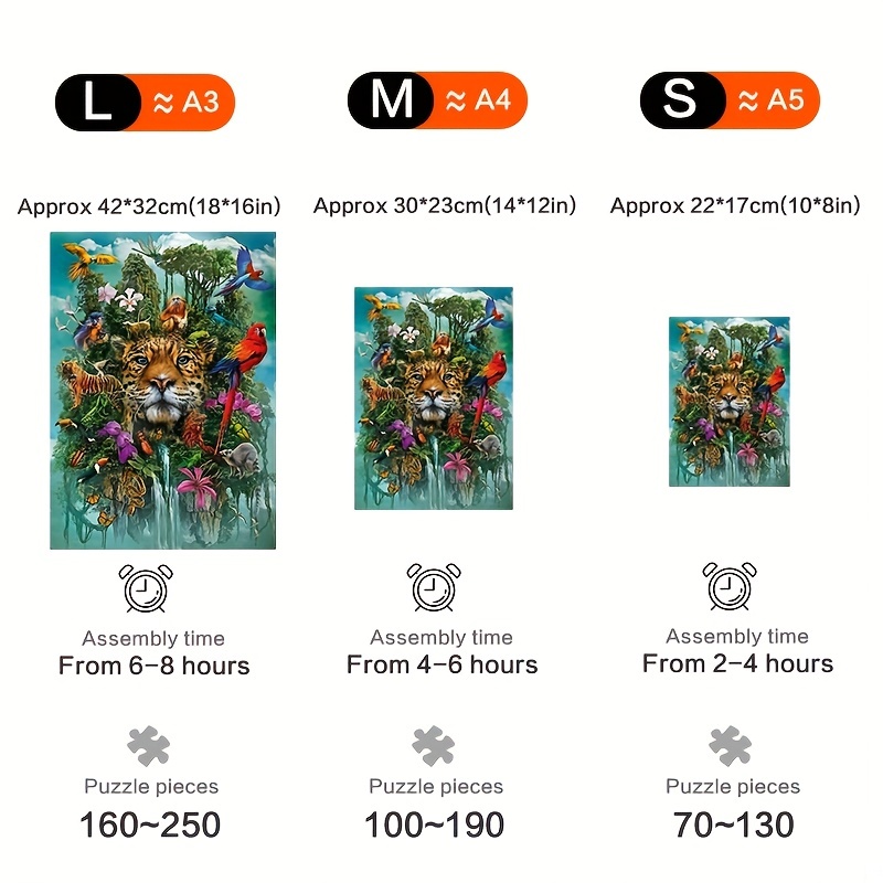 Animals in the Jungle - Wooden Jigsaw Puzzle