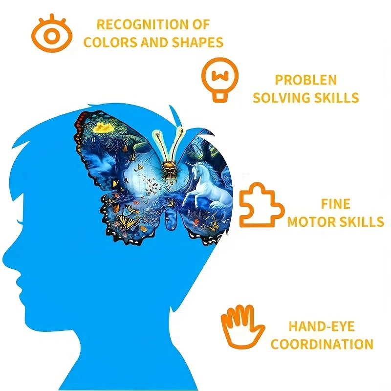 Butterfly and unicorn - Wooden Jigsaw Puzzles