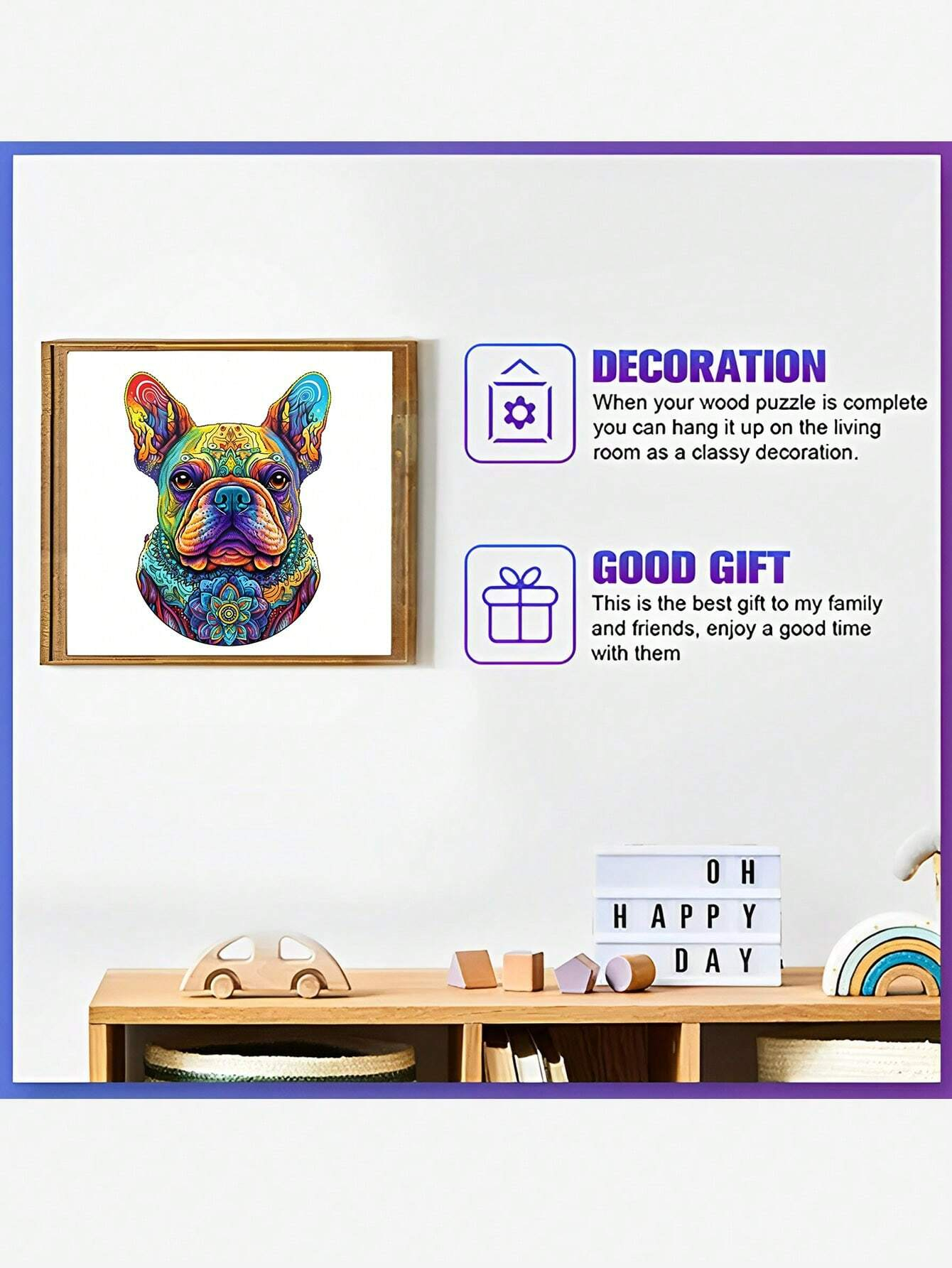 Colorful Dog - Wooden Jigsaw Puzzles