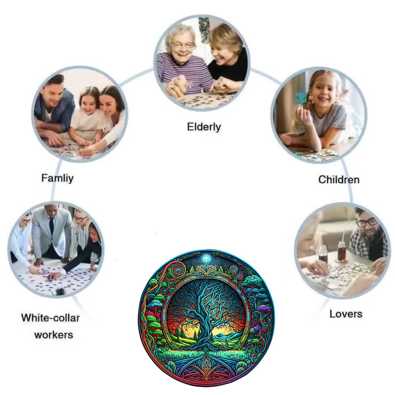 Starry Night Tree - Wooden Jigsaw Puzzles