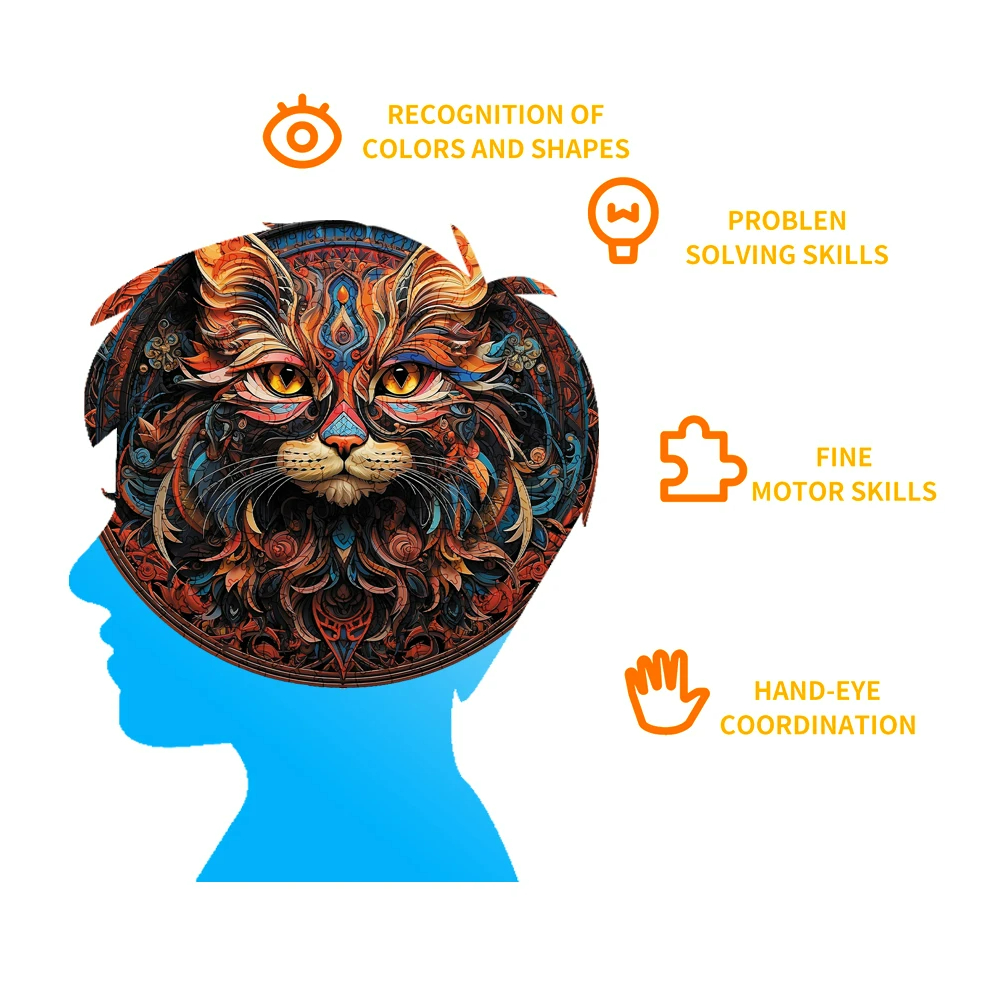 Mysterious Cat - Wooden Jigsaw Puzzle