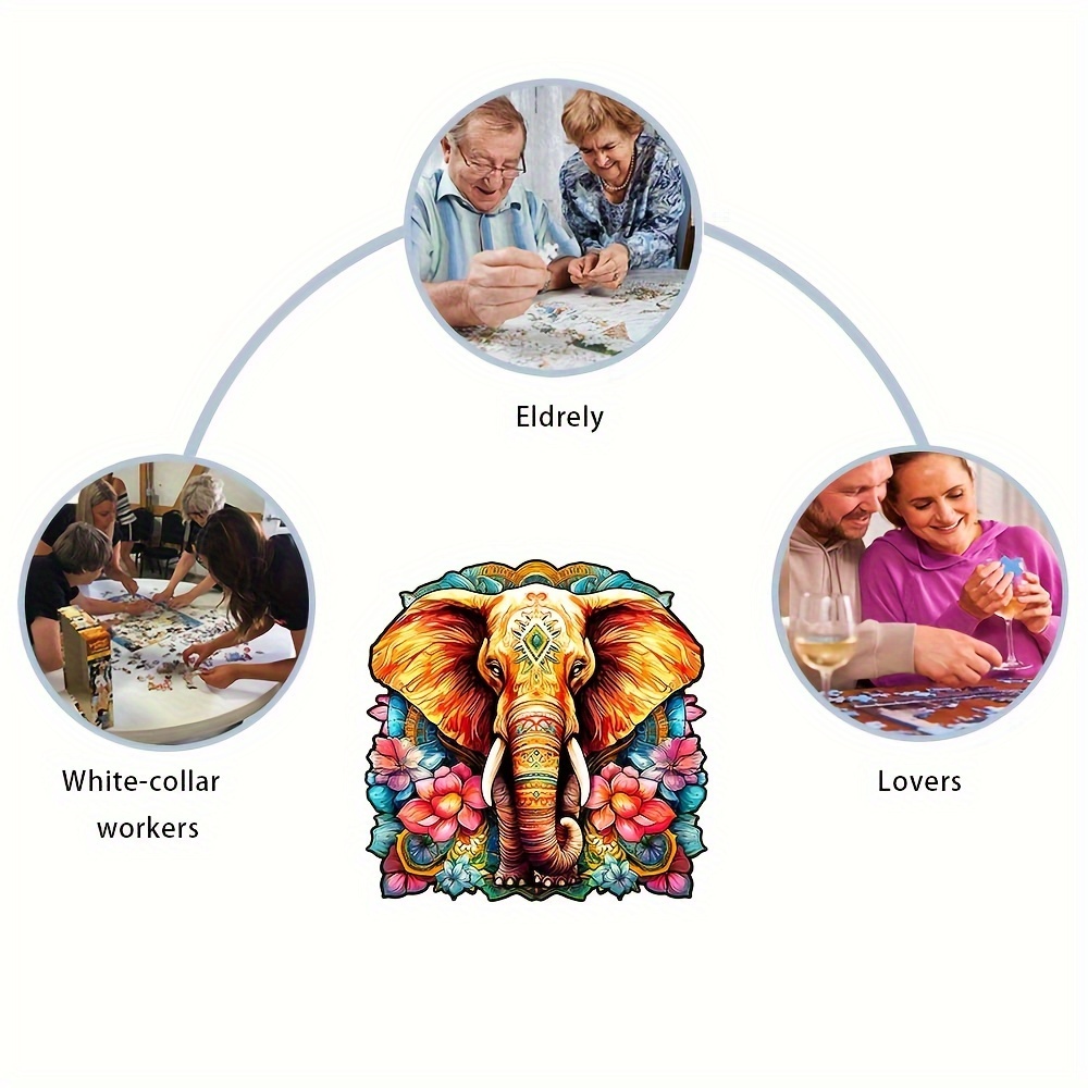 Colorful elephant - Wooden Jigsaw Puzzles