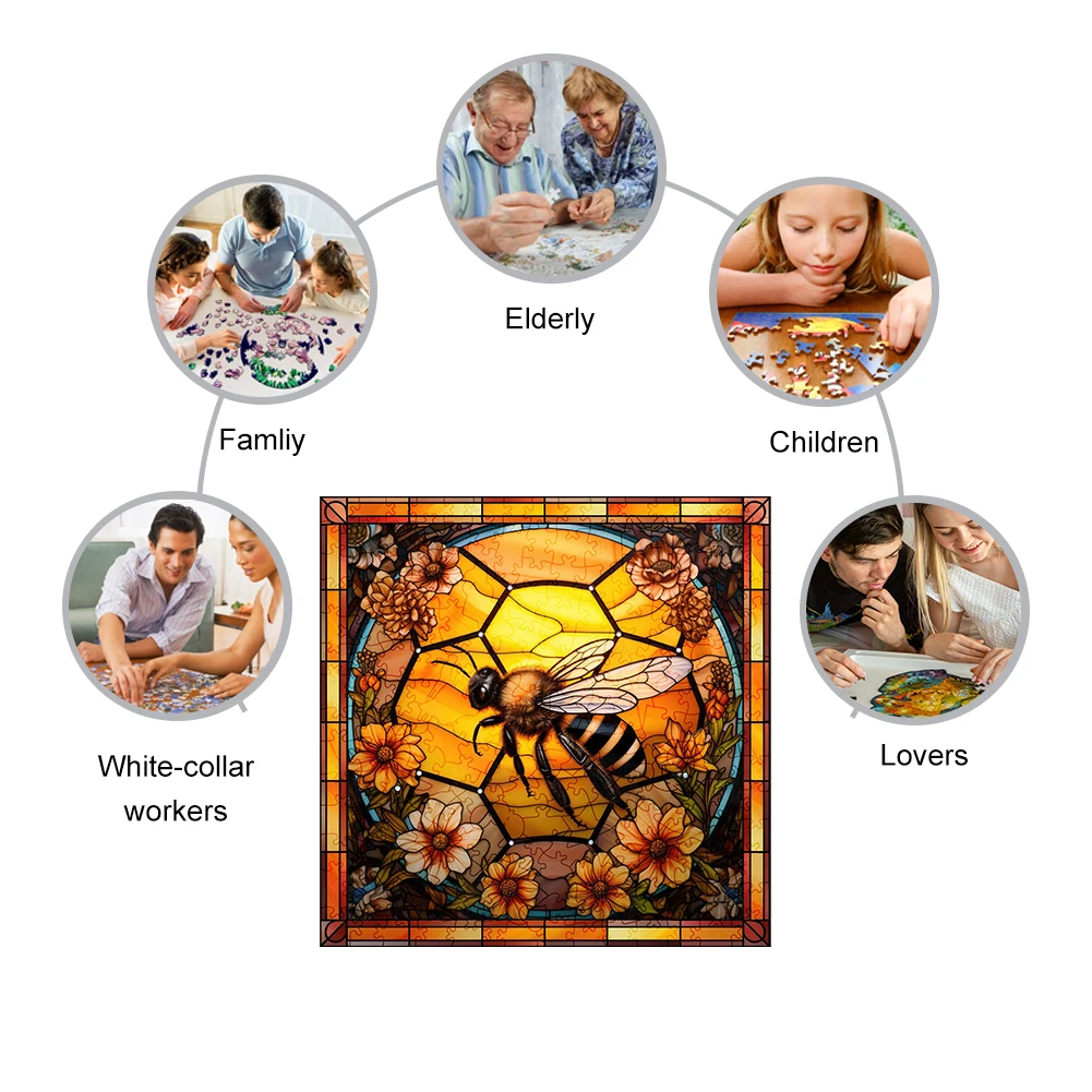 Garden Bee Sign -Wooden Jigsaw Puzzle