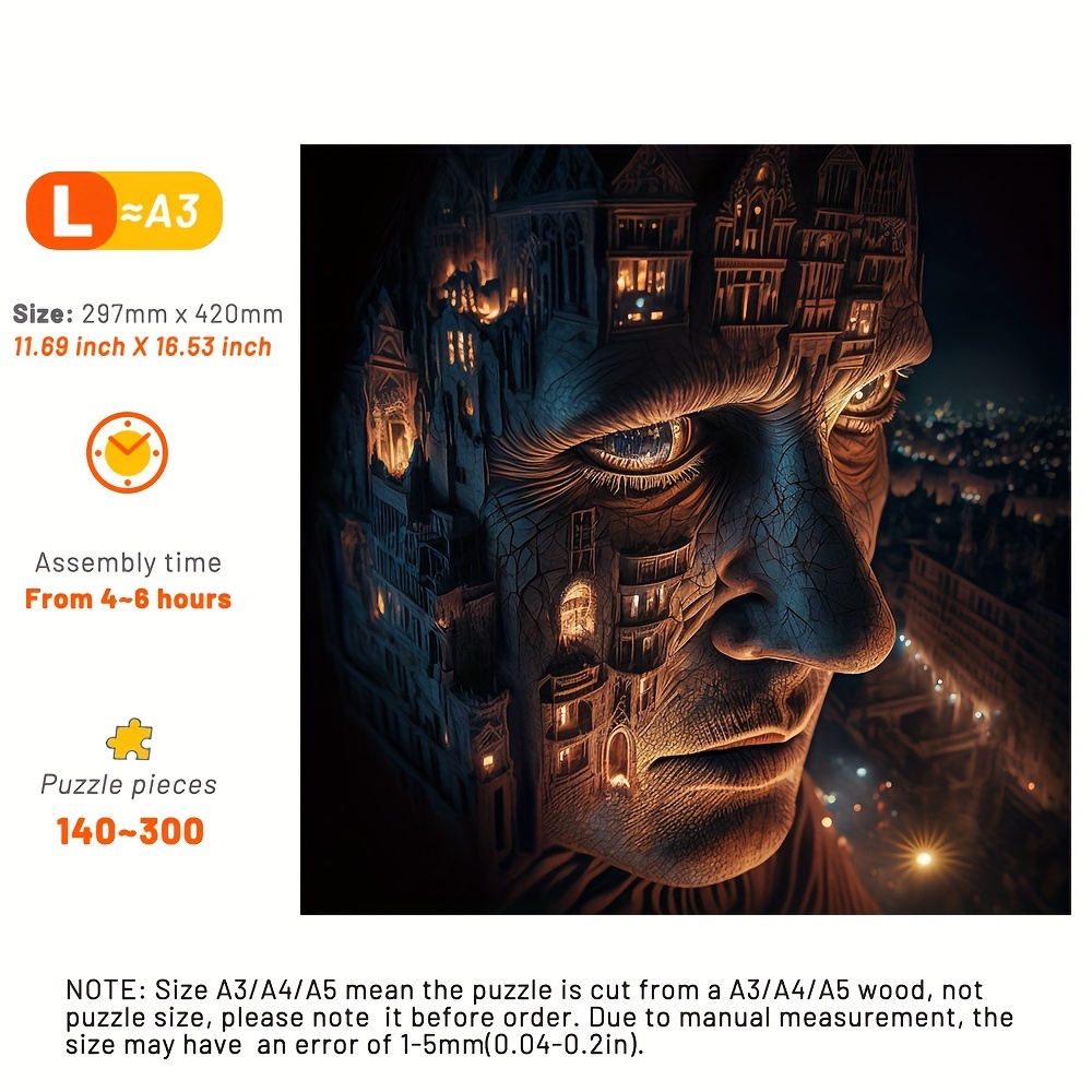 Face City - Wooden Jigsaw Puzzle