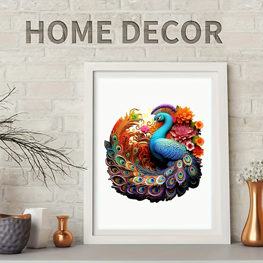 Colorful Peacock - Wooden Jigsaw Puzzle